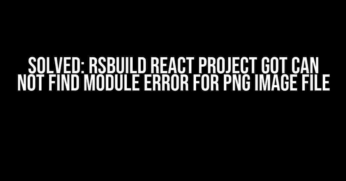 Solved: RsBuild React Project Got Can Not Find Module Error for PNG Image File